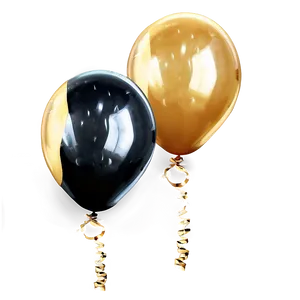 Sparkling Gold And Black Balloons Png Dvg98 PNG Image