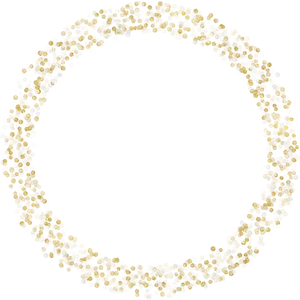 Sparkling Gold Circle Frame PNG Image