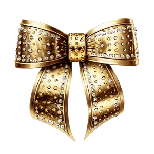 Sparkling Gold Gift Bow Png Spt PNG Image