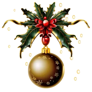 Sparkling Gold Xmas Ornament Png Esh PNG Image