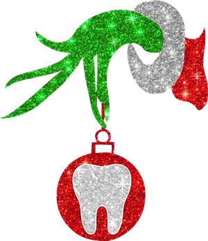 Sparkling Grinch Ornamentwith Tooth PNG Image