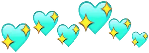 Sparkling Heart Crown Overlay PNG Image