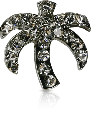 Sparkling Palm Tree Brooch PNG Image