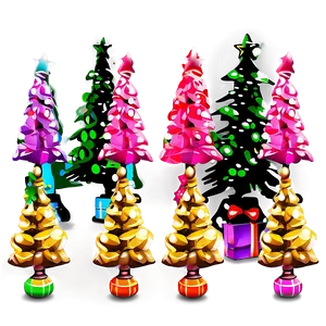 Sparkling Pink Christmas Tree Png Unx PNG Image