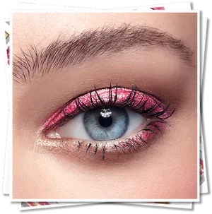 Sparkling Pink Eyeshadow Closeup PNG Image