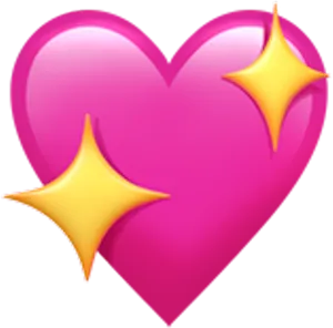 Sparkling Pink Heart Emoji PNG Image