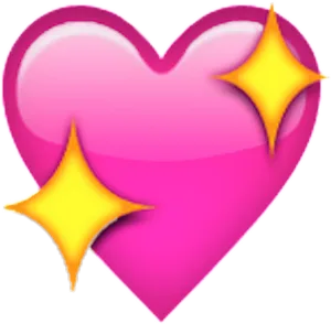 Sparkling Pink Heart Emoji PNG Image