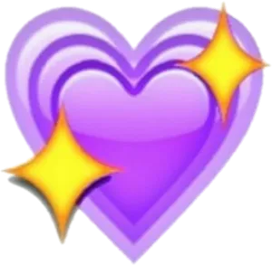 Sparkling Purple Heart Emoji PNG Image