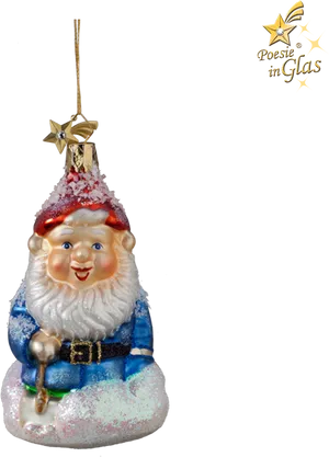 Sparkling Santa Christmas Ornament PNG Image