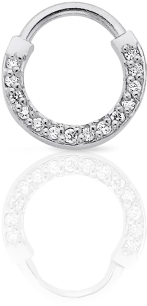 Sparkling Silver Hoop Piercing Jewelry PNG Image