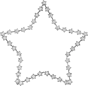 Sparkling Star Border Design PNG Image