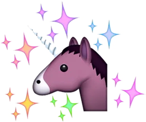 Sparkling_ Unicorn_ Emoji PNG Image