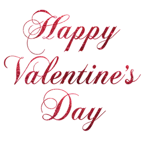 Sparkling Valentines Day Greeting PNG Image