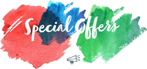 Special Offers Watercolor Banner PNG Image