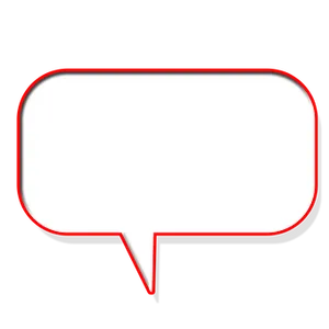 Speech Balloon Icon Red Outline PNG Image