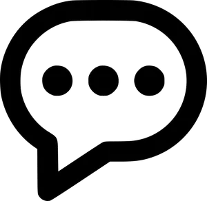 Speech Bubble Icon Black PNG Image