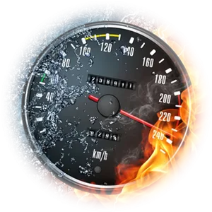 Speedometer Ice Fire Transition PNG Image