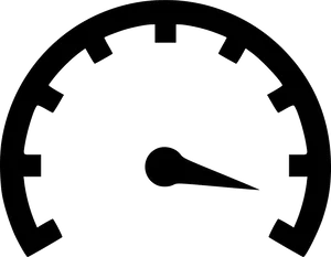 Speedometer Icon Blackand White PNG