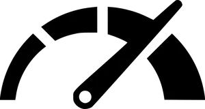 Speedometer Icon Blackand White PNG
