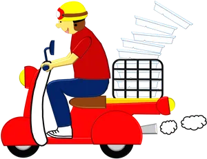 Speedy Delivery Scooter PNG Image