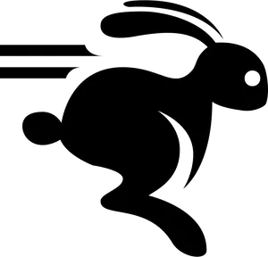 Speedy Rabbit Silhouette PNG Image