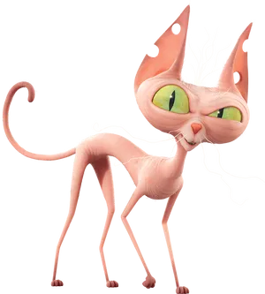 Sphynx Cat Cartoon Character PNG Image