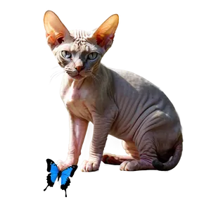 Sphynx Cat With Butterfly Png Tia PNG Image