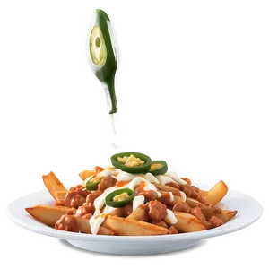 Spicy Poutine With Jalapenos Png Sad PNG Image