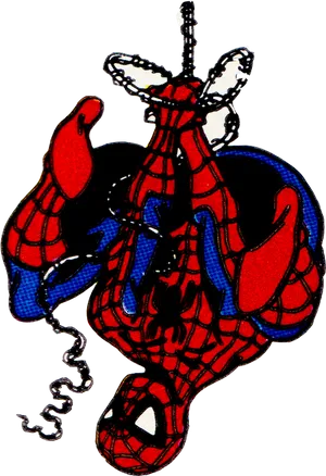 Spider Man Cartoon Classic Pose PNG Image