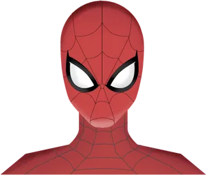 Spider Man Cartoon Portrait PNG Image