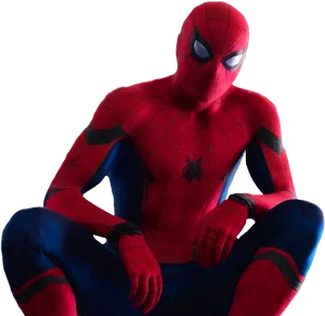 Spider Man Crouching Pose PNG Image