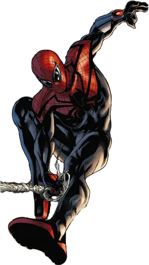 Spider Man_ Swinging_ Action PNG Image