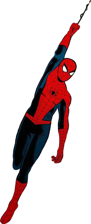 Spider Man_ Swinging_ Action PNG Image