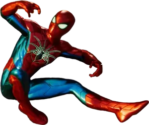 Spiderman_ Action_ Pose_ Clipart PNG Image