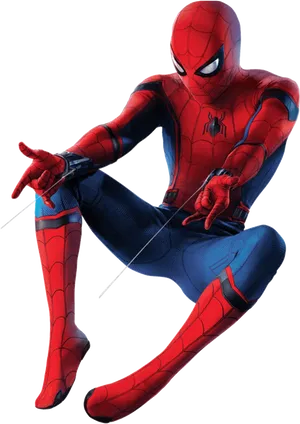 Spiderman Action Pose Clipart PNG Image