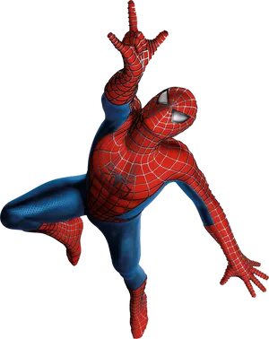 Spiderman Action Pose Clipart PNG Image