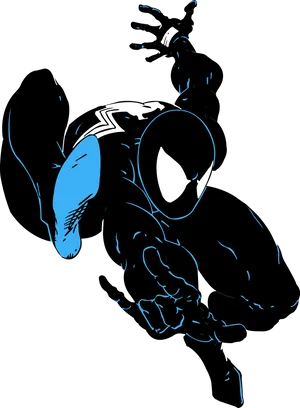 Spiderman Blue Black Silhouette Art PNG Image