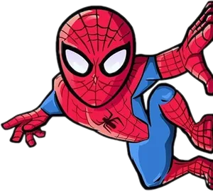 Spiderman Swinging Action Clipart PNG Image