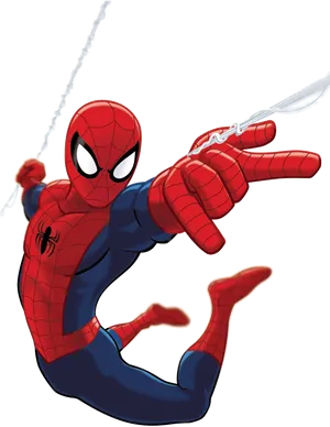 Spiderman Swinging Action Pose PNG Image