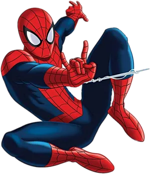 Spiderman Web Shooting Pose PNG Image