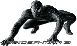 Spiderman3 Black Suit Pose PNG Image