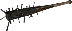 Spiked Club Weapon3 D Model PNG Image