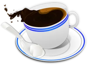 Spilled Coffee Cup Animation PNG Image