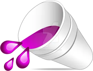 Spilled Paint Bucket Vector PNG Image