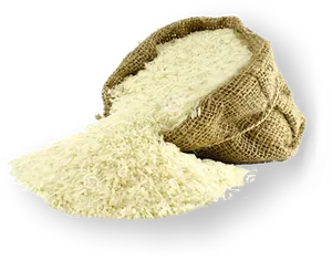 Spilled Rice Bag Image PNG