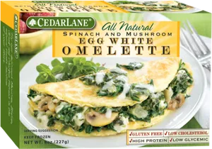 Spinach Mushroom Egg White Omelette Packaging PNG Image