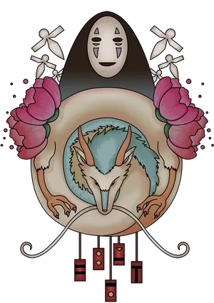 Spirited Away Characters Artwork PNG Image