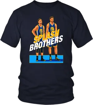 Splash Brothers Basketball T Shirt Design PNG Image