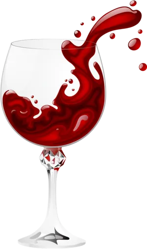 Splashing Red Wine Glass PNG Image