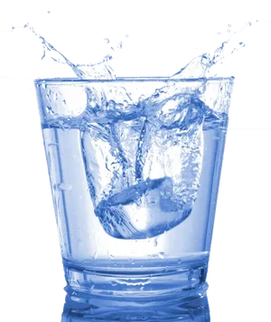 Splashing Water Glass Ice Cubes.png PNG Image